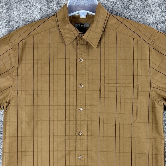 REI Mens S Brown Grid Button Down Shirt Long Sleeve Rayon Blend Utility Gorpcore - Picture 10 of 16